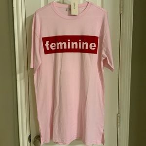 NWT Pink and Red Feminine Shirt